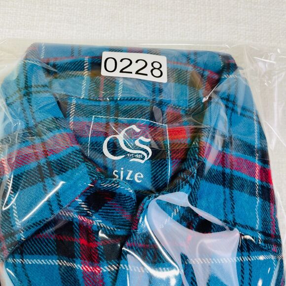 Vintage 90s Plaid Flannel Shirt Mens Small Womens Medium Plaid Flannel Blue Red - Picture 16 of 16